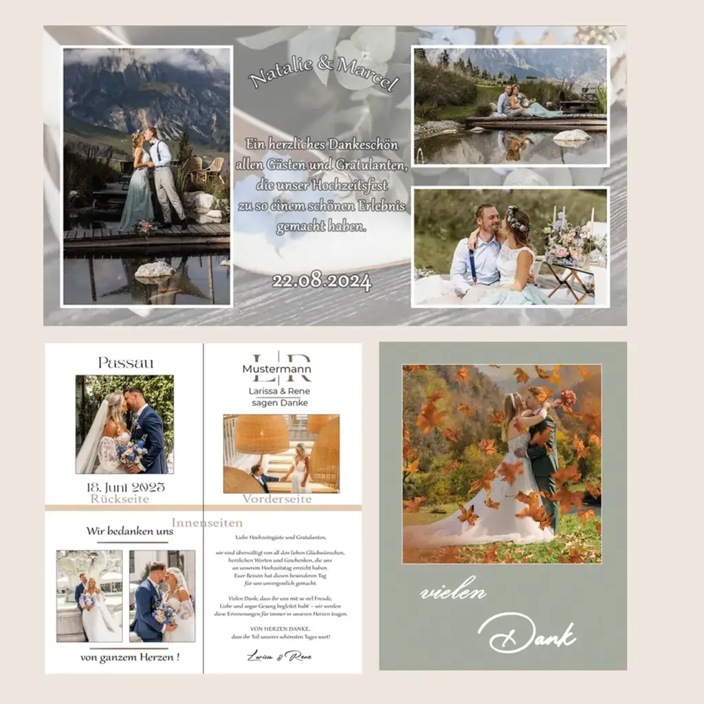 Dankeskarten und Einladungskarten für Hochzeiten – moderne Designs von Kosta Mücke Fotografie
