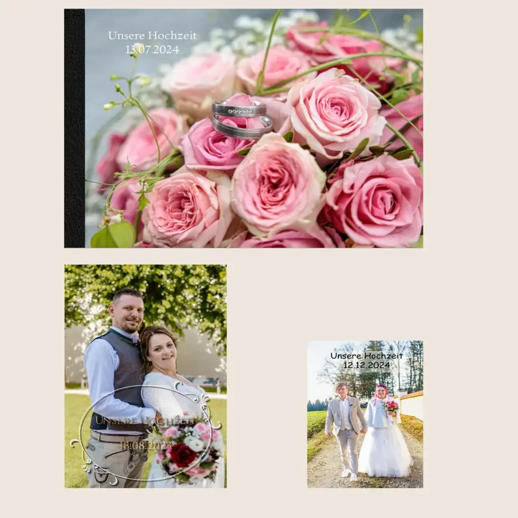 Hochwertige Fotobücher für Hochzeiten – Beispiele in verschiedenen Formaten